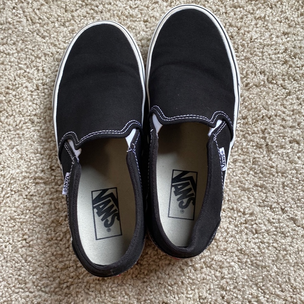 Black slip on Vans